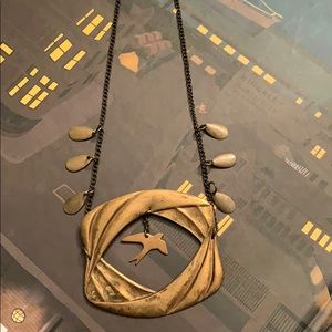 Unique handmade bird art necklace 10 in